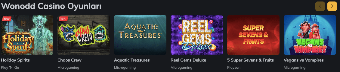 wonodd casino oyunlari